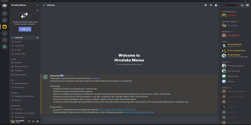 Discord server Hrvatske Mense